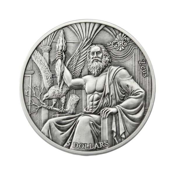 2 Troy ounce silver coin Zeus VS Leo 2021