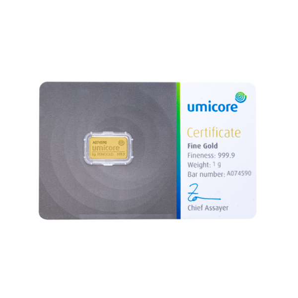 1g Umicore Gold Bar